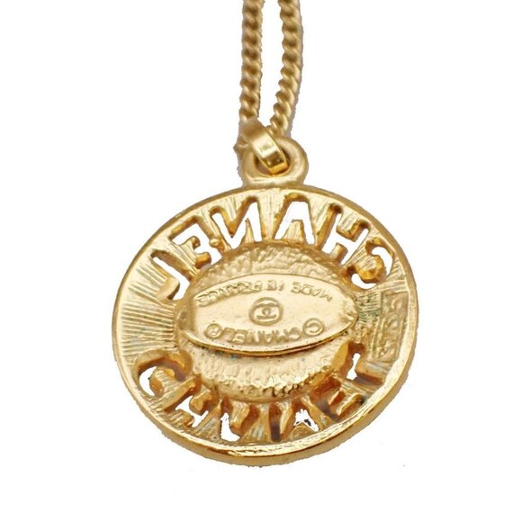 CHANEL CC Logo Imitation Pearl Chain Pendant Necklace Gold France 32RL269 - Picture 7 of 15